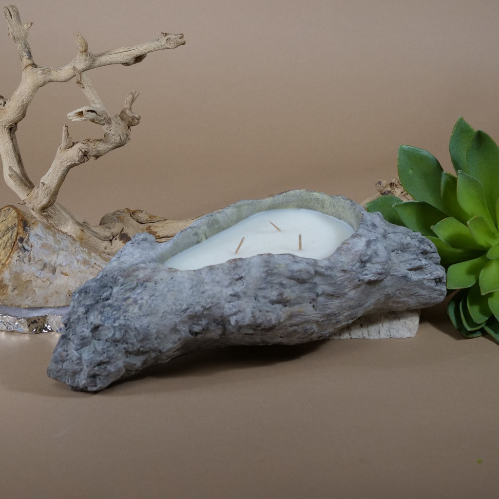 11oz Faux Bois Log Planter Candle